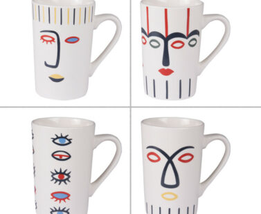 Coffret de 4 mugs coloré abstrait - Pujol maison
