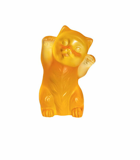 Sculpture lalique chaton ambre - Pujol maison