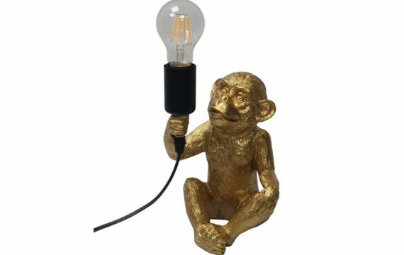 Lampe de table singe doré - Pujol maison