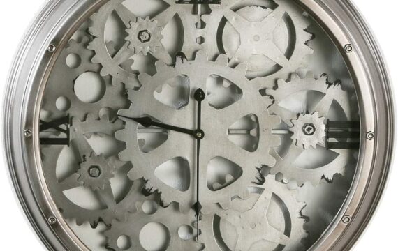 Horloge en métal argenté - Pujol maison