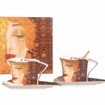 Ens. Tasses + cuillères "larmes d'or" Gustav Klimt - Pujol maison