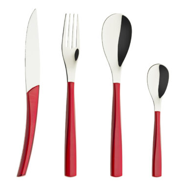 Coffret 24 couverts quartz rouge Degrenne - Pujol maison
