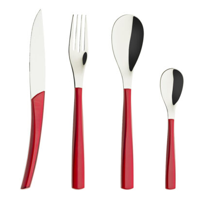 Coffret 24 couverts quartz rouge Degrenne - Pujol maison