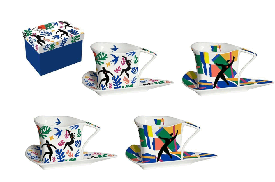 coffret 4 tasses triangle "Henri Matisse"