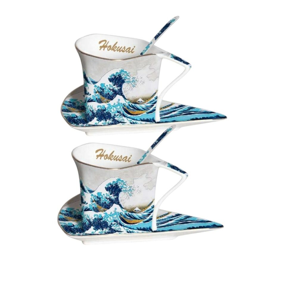 Set de 2 tasses Triangulaires" La Grande Vague"-K Hokusai