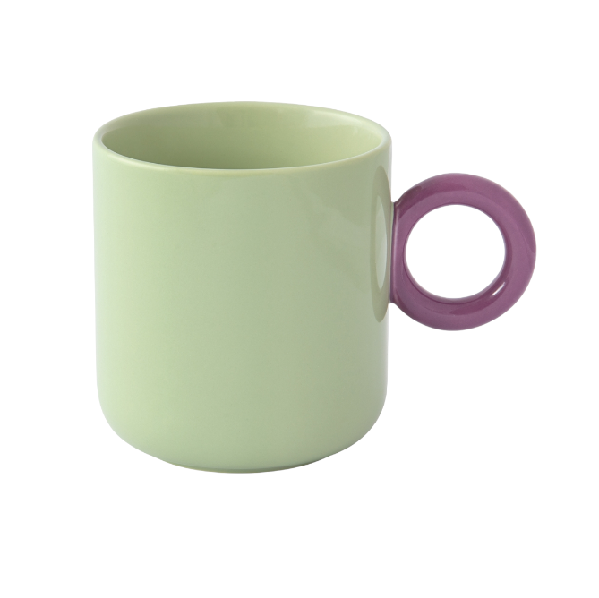Mug "Creative" Vert anse violette - 350ml