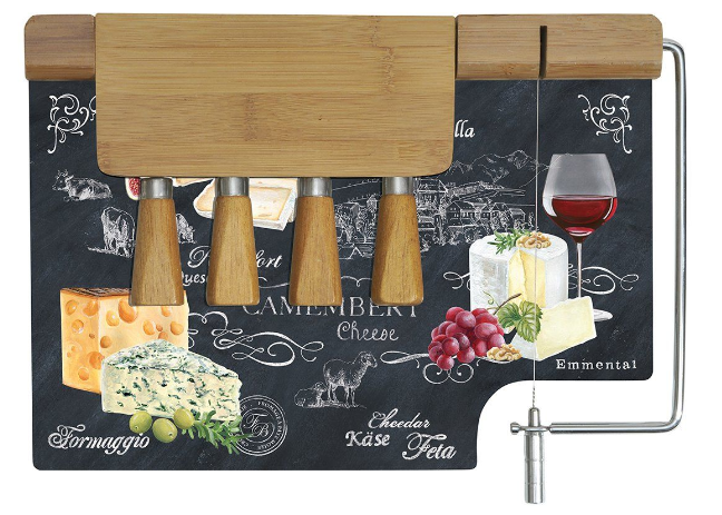 Plateau à fromages avec 4 couteaux World of Cheese
