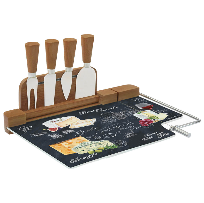 Plateau à fromages avec 4 couteaux World of Cheese