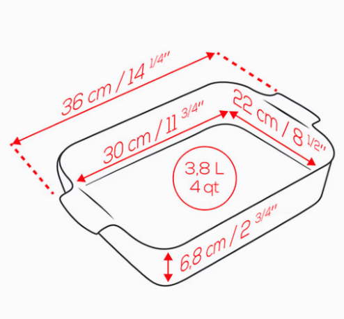 PEUGEOT - Plat au four rectangulaire - 36 cm - Appolia