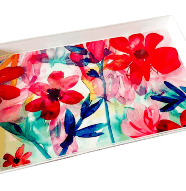 Petit Plateau rectangulaire "Aquarelle" 16x25cm