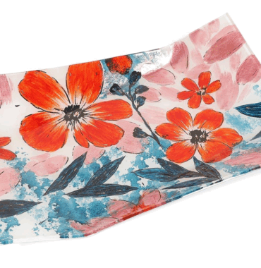 Plat en verre "Aquarelle" 35x23cm