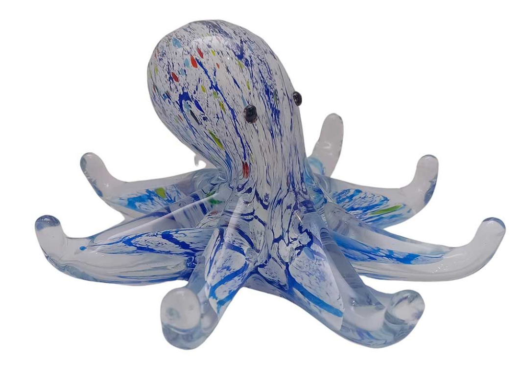 Petite pieuvre en verre souflé - H8.5cm