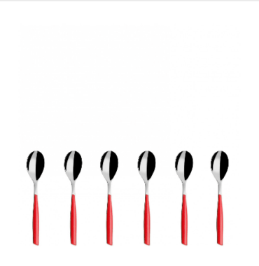 Bugatti- Coffret 6 cuillères Moka-Glamour-Rouge.