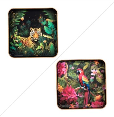 Plateau- Carré- "Jungle"-35 cm.