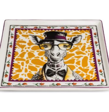Assiette-Carrée-Motif-Girafe