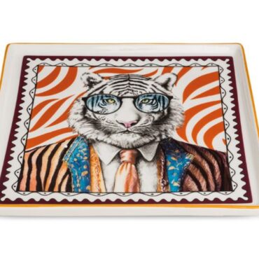 Assiette-Carrée-Motif-Tigre.