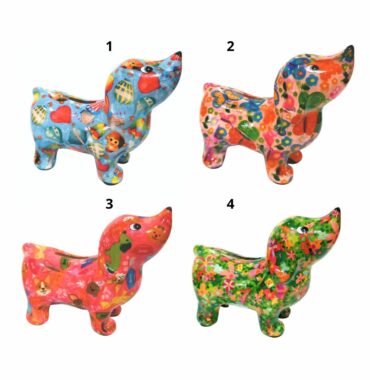 POMME PIDOU - Tirelire Teckel - H13cm