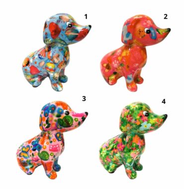 POMME PIDOU - Tirelire Teckel assis - H13cm