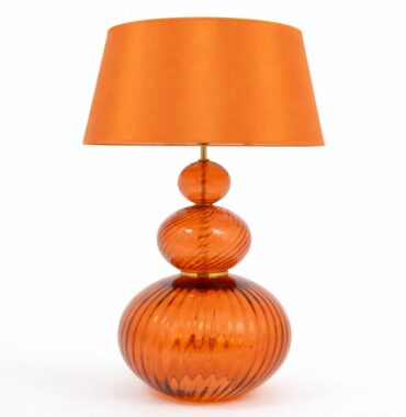 Lampe-"Alysée"-3 Boules-Tangerine.