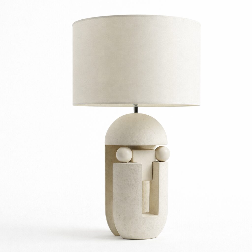 Lampe "Nazca" Blanche - H72 cm