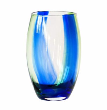 Vase Bleu Et Vert - H27 cm
