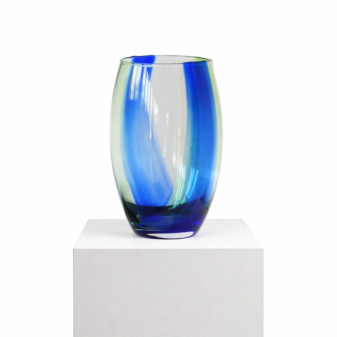 Vase- Bleu-Et-Vert-27 cm.