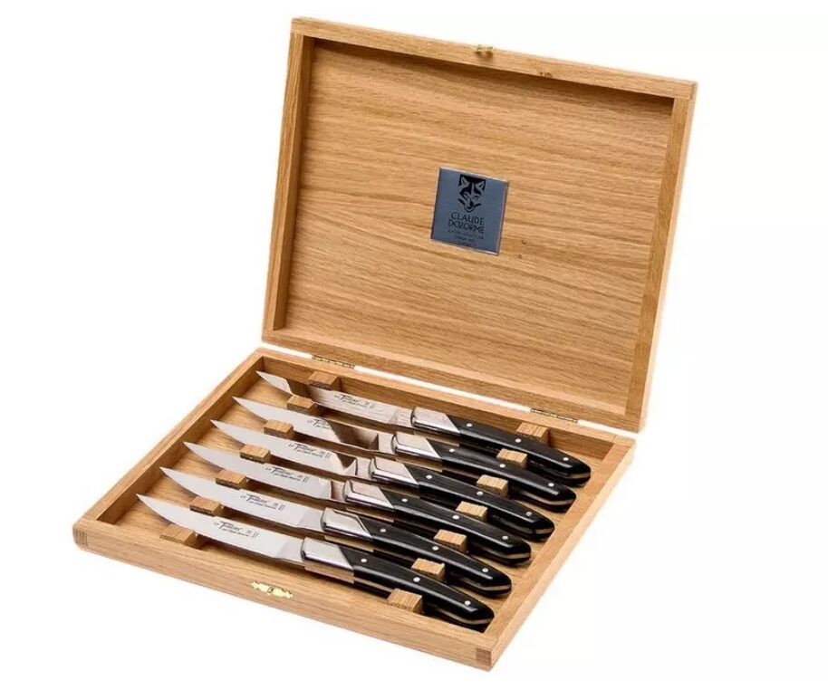 Coffret 6 couteaux Thiers Manche Ebène Dozorme.
