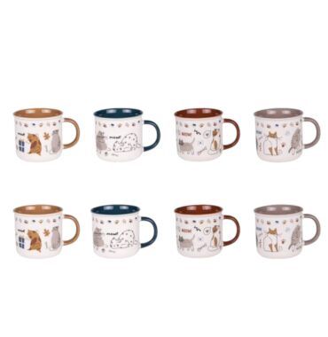 Coffret 8 tasses chat - 11cl