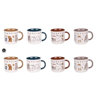 Coffret 8 tasses chat 11 cl.