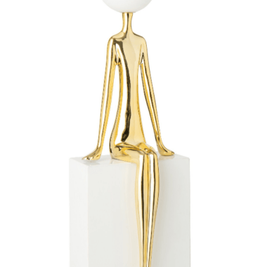 Lampe "Silhouette "Dorée et Blanche72 cm.