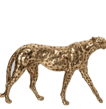 Guépard en Résine Dorée 43 cm.