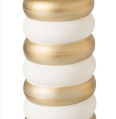 Vase Blanc et Doré Porcelaine 23,5 cm.