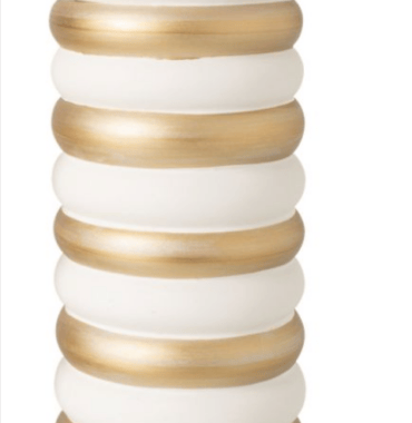Vase Blanc et Doré Porcelaine 33 cm.